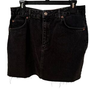 Topshop black denim mini skirt
